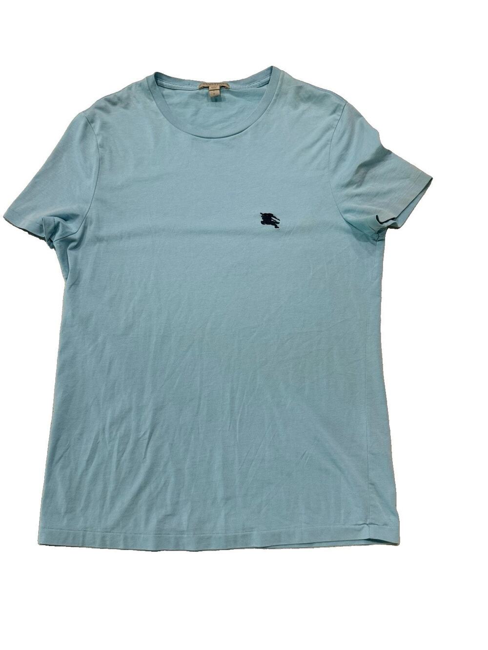 Burberry Brit Womens Teal Blue Cotton Logo T-Shirt Size S Short Sleeve Crew Neck